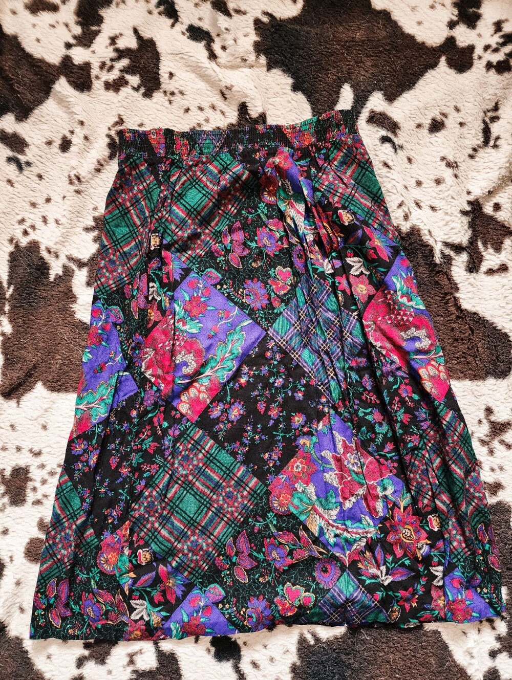 "RUSS" WOMEN'S 80'S/90'S MIDI SKIRT - MULTI